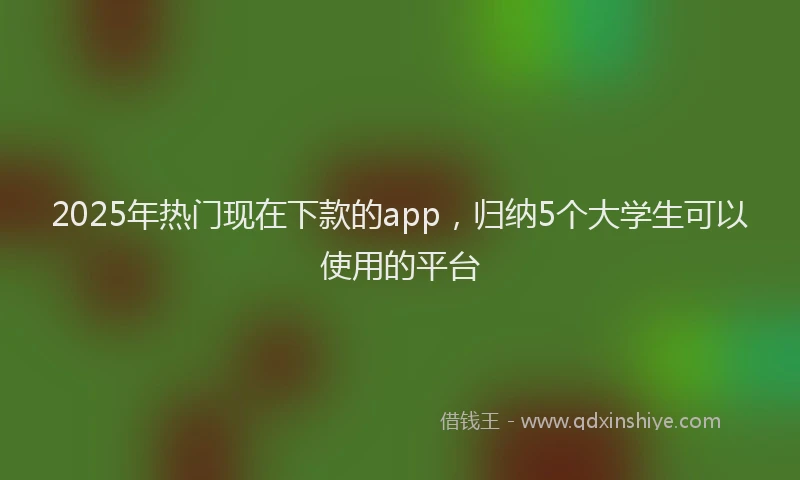 2025年热门现在下款的app，归纳5个大学生可以使用的平台