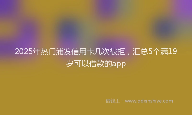2025年热门浦发信用卡几次被拒，汇总5个满19岁可以借款的app