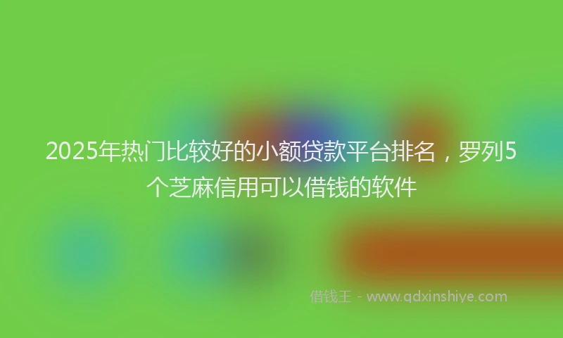 2025年热门比较好的小额贷款平台排名，罗列5个芝麻信用可以借钱的软件