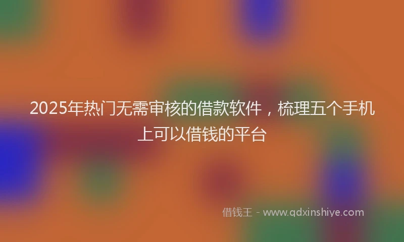 2025年热门无需审核的借款软件，梳理五个手机上可以借钱的平台