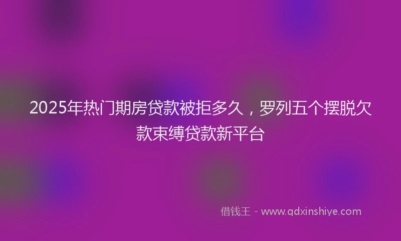 2025年热门期房贷款被拒多久，罗列五个摆脱欠款束缚贷款新平台