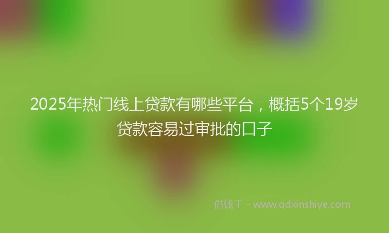 2025年热门线上贷款有哪些平台，概括5个19岁贷款容易过审批的口子