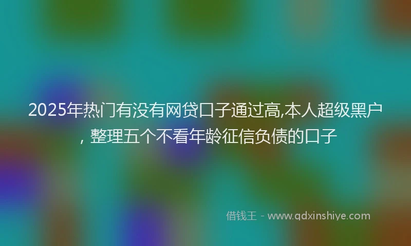 2025年热门有没有网贷口子通过高,本人超级黑户，整理五个不看年龄征信负债的口子