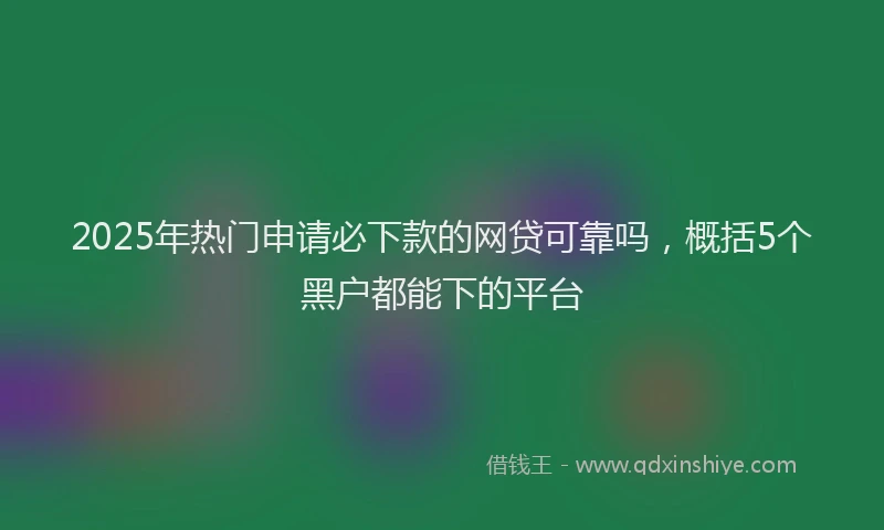 2025年热门申请必下款的网贷可靠吗，概括5个黑户都能下的平台