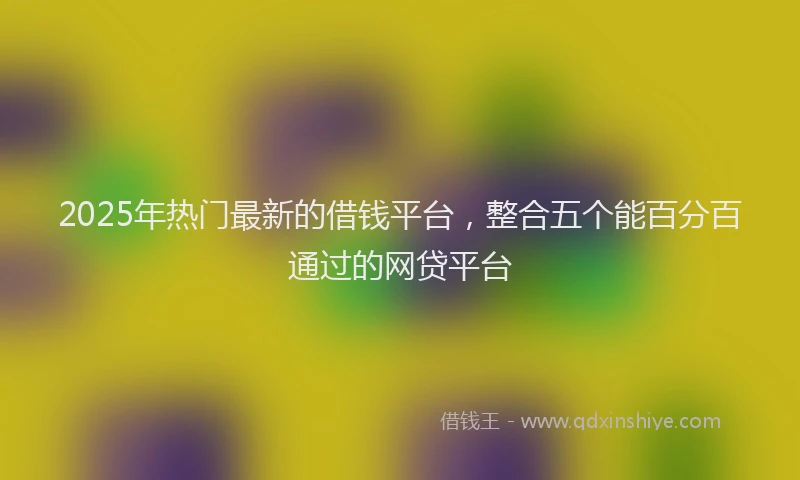 2025年热门最新的借钱平台，整合五个能百分百通过的网贷平台