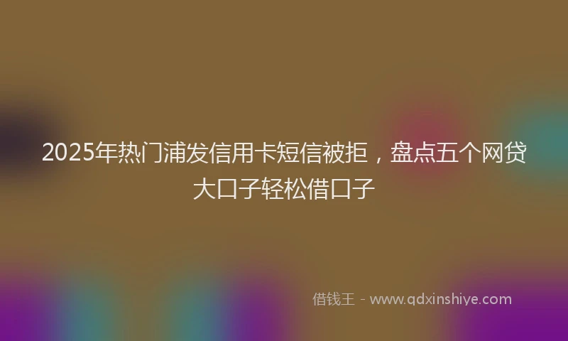2025年热门浦发信用卡短信被拒，盘点五个网贷大口子轻松借口子