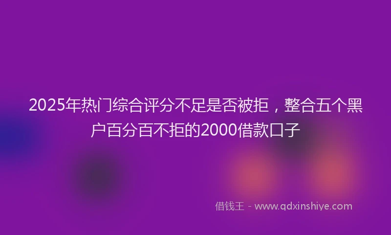 2025年热门综合评分不足是否被拒，整合五个黑户百分百不拒的2000借款口子