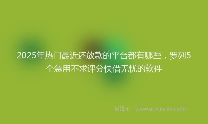 2025年热门最近还放款的平台都有哪些，罗列5个急用不求评分快借无忧的软件