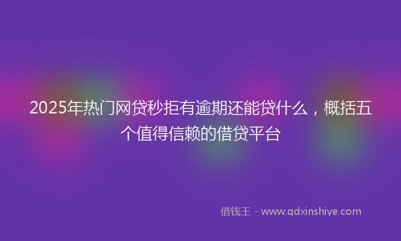 2025年热门网贷秒拒有逾期还能贷什么，概括五个值得信赖的借贷平台