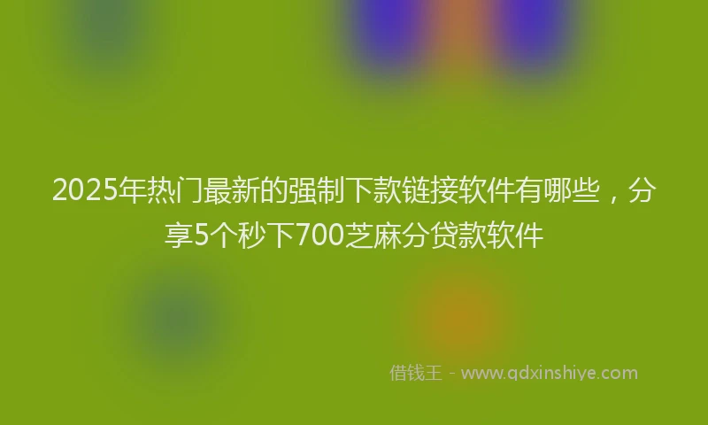 2025年热门最新的强制下款链接软件有哪些，分享5个秒下700芝麻分贷款软件