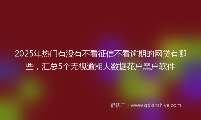 2025年热门有没有不看征信不看逾期的网贷有哪些，汇总5个无视逾期大数据花户黑户软件