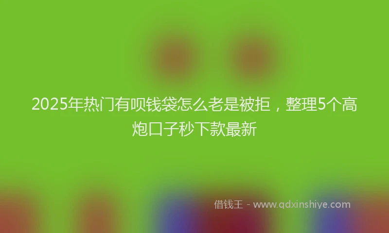 2025年热门有呗钱袋怎么老是被拒，整理5个高炮口子秒下款最新