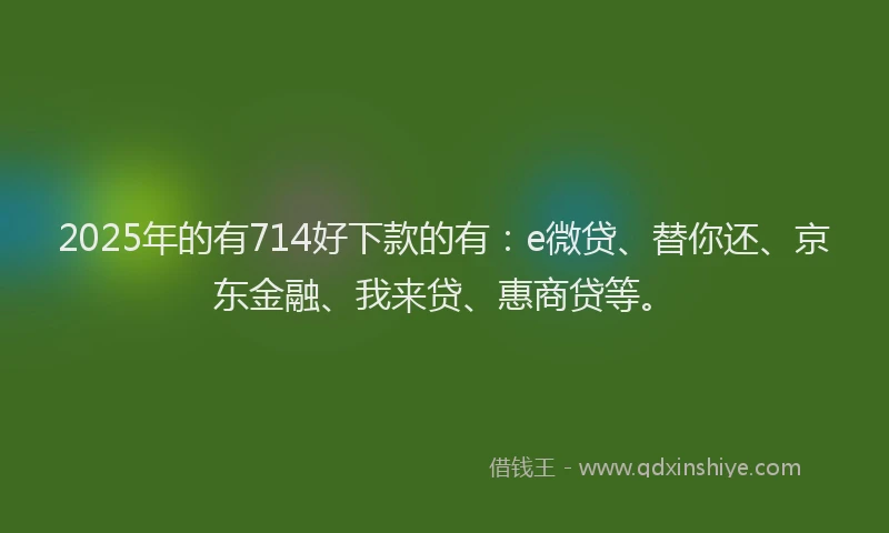 2025年的有714好下款的有：e微贷、替你还、京东金融、我来贷、惠商贷等。