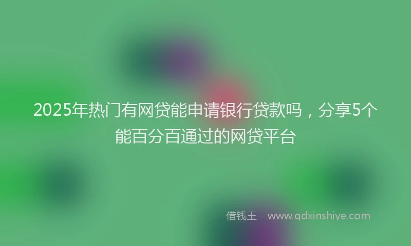 2025年热门有网贷能申请银行贷款吗，分享5个能百分百通过的网贷平台