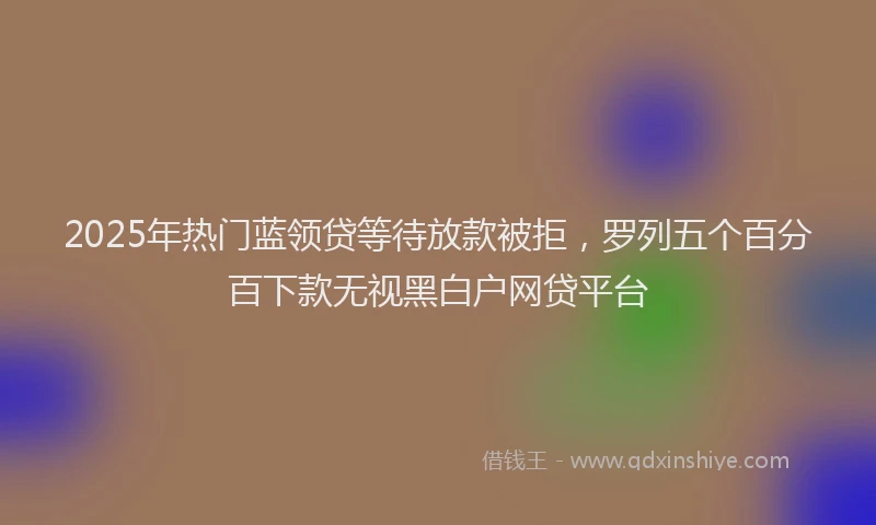 2025年热门蓝领贷等待放款被拒，罗列五个百分百下款无视黑白户网贷平台