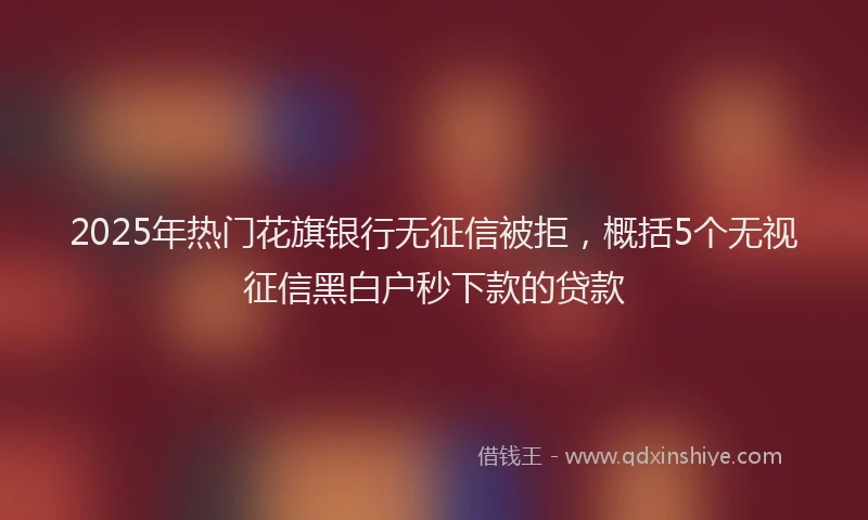 2025年热门花旗银行无征信被拒，概括5个无视征信黑白户秒下款的贷款