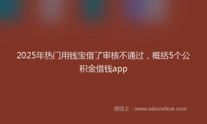 2025年热门用钱宝借了审核不通过，概括5个公积金借钱app
