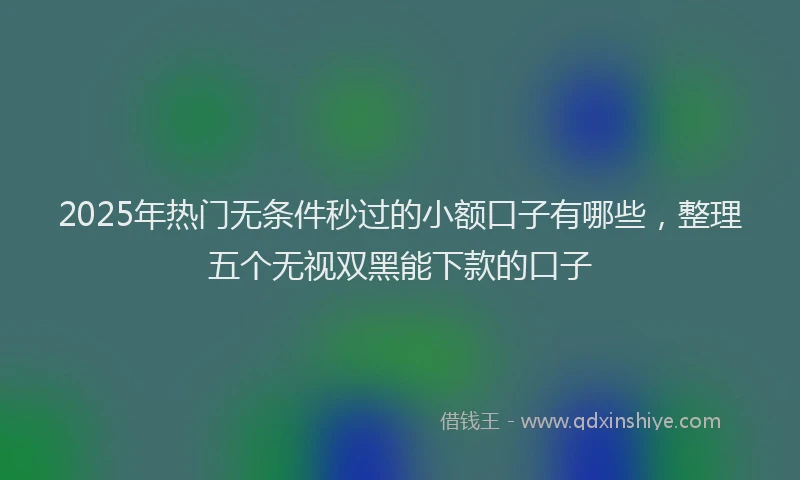 2025年热门无条件秒过的小额口子有哪些，整理五个无视双黑能下款的口子