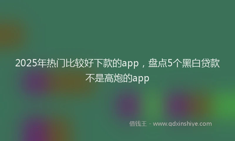 2025年热门比较好下款的app，盘点5个黑白贷款不是高炮的app