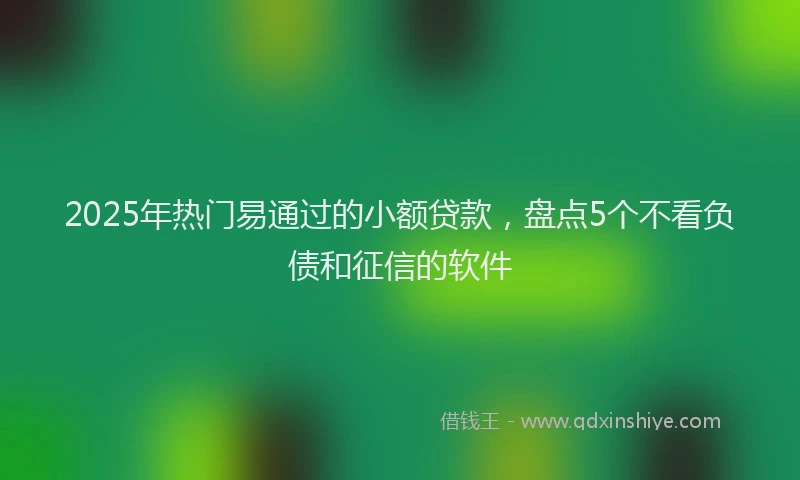 2025年热门易通过的小额贷款，盘点5个不看负债和征信的软件