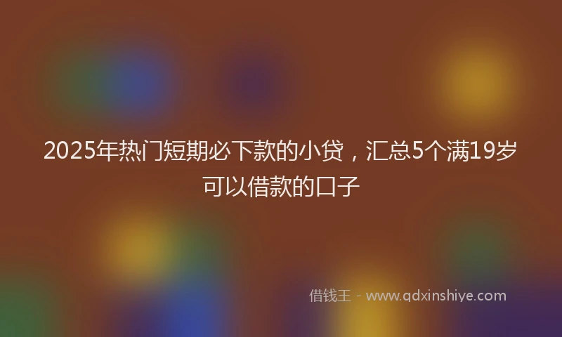 2025年热门短期必下款的小贷，汇总5个满19岁可以借款的口子