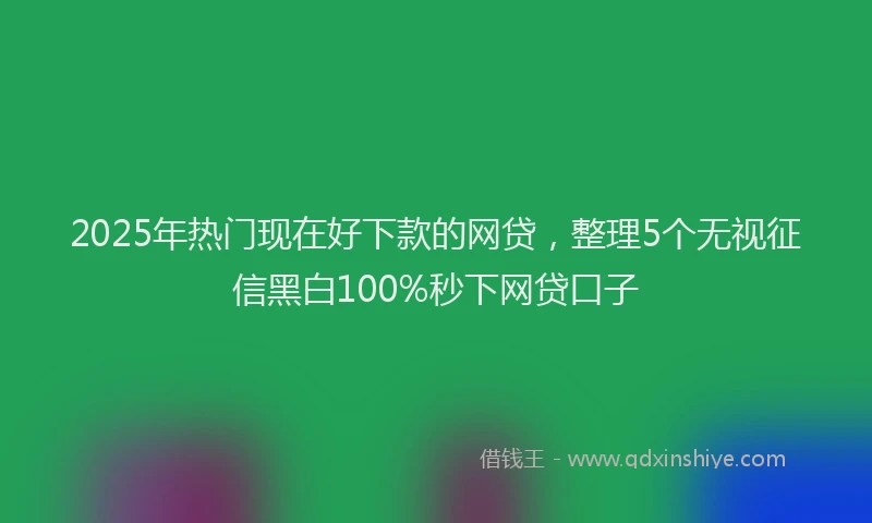 2025年热门现在好下款的网贷，整理5个无视征信黑白100%秒下网贷口子