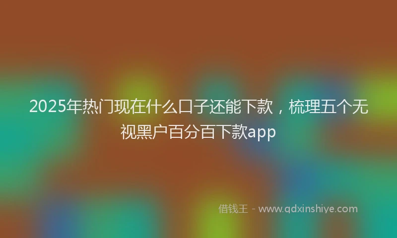 2025年热门现在什么口子还能下款，梳理五个无视黑户百分百下款app