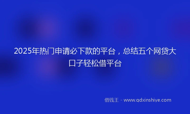 2025年热门申请必下款的平台，总结五个网贷大口子轻松借平台