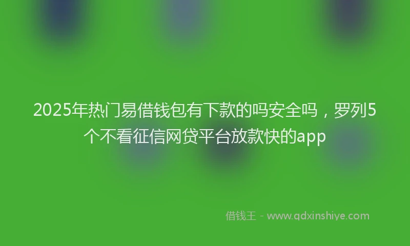 2025年热门易借钱包有下款的吗安全吗，罗列5个不看征信网贷平台放款快的app