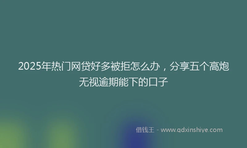 2025年热门网贷好多被拒怎么办，分享五个高炮无视逾期能下的口子