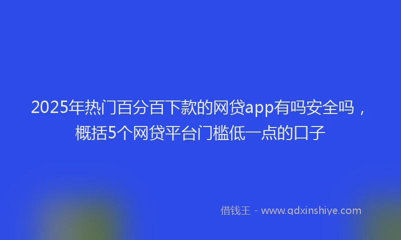 2025年热门百分百下款的网贷app有吗安全吗，概括5个网贷平台门槛低一点的口子