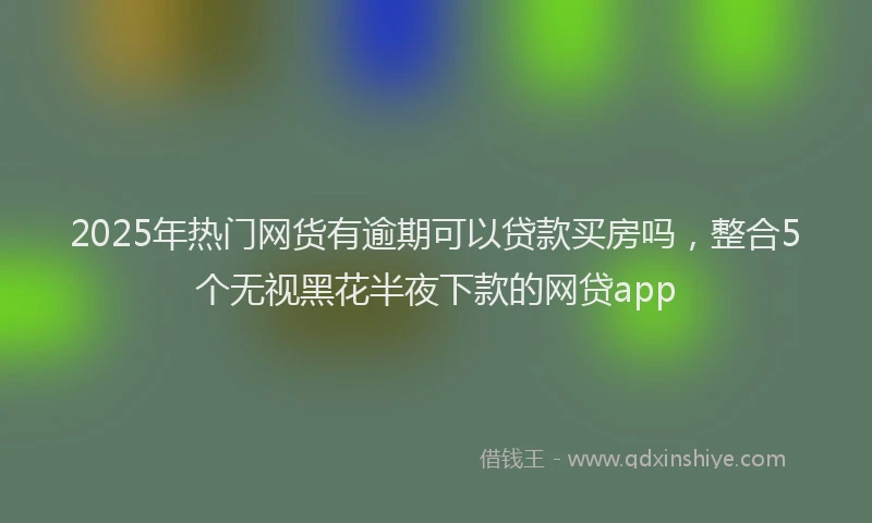 2025年热门网货有逾期可以贷款买房吗，整合5个无视黑花半夜下款的网贷app