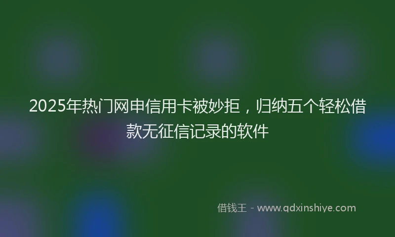 2025年热门网申信用卡被妙拒，归纳五个轻松借款无征信记录的软件