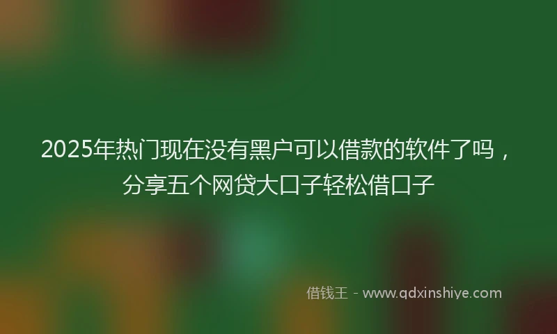 2025年热门现在没有黑户可以借款的软件了吗，分享五个网贷大口子轻松借口子
