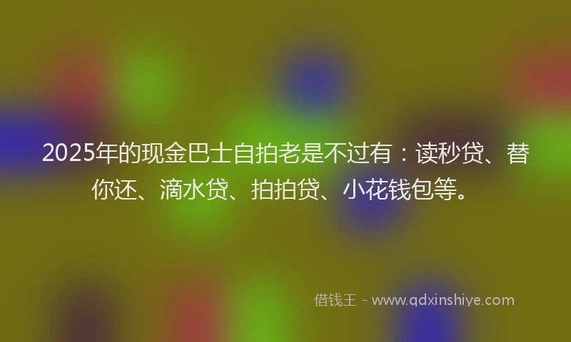 2025年的现金巴士自拍老是不过有：读秒贷、替你还、滴水贷、拍拍贷、小花钱包等。