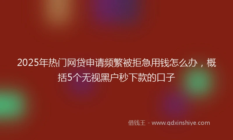 2025年热门网贷申请频繁被拒急用钱怎么办，概括5个无视黑户秒下款的口子