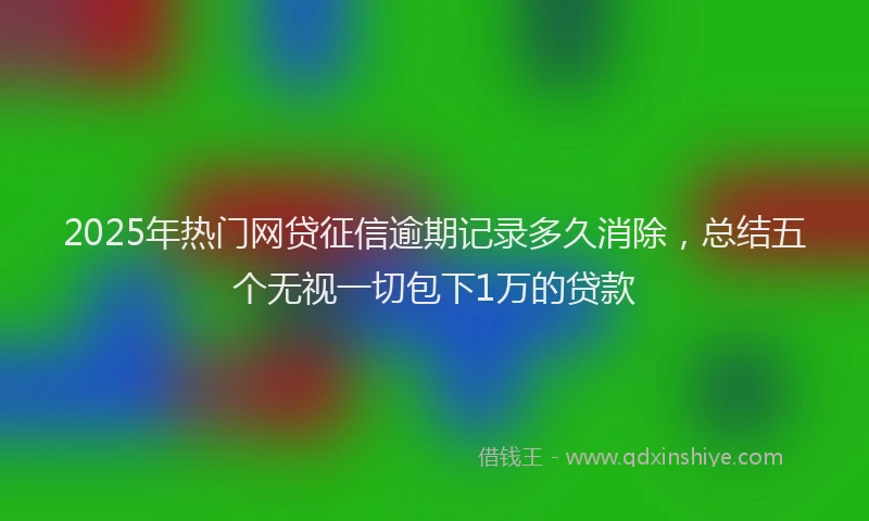 2025年热门网贷征信逾期记录多久消除，总结五个无视一切包下1万的贷款
