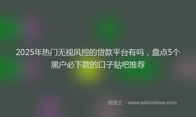2025年热门无视风控的贷款平台有吗，盘点5个黑户必下款的口子贴吧推荐