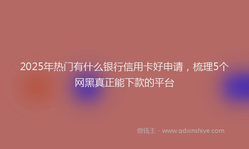 2025年热门有什么银行信用卡好申请，梳理5个网黑真正能下款的平台