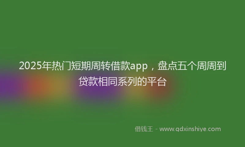 2025年热门短期周转借款app，盘点五个周周到贷款相同系列的平台