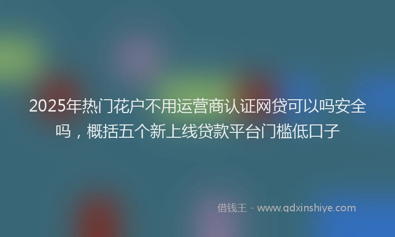2025年热门花户不用运营商认证网贷可以吗安全吗，概括五个新上线贷款平台门槛低口子