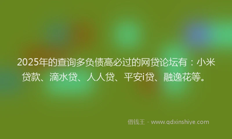2025年的查询多负债高必过的网贷论坛有：小米贷款、滴水贷、人人贷、平安i贷、融逸花等。