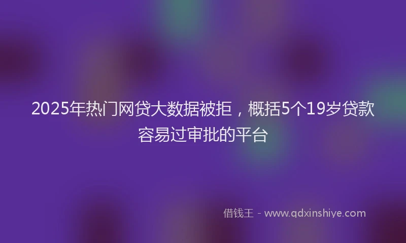 2025年热门网贷大数据被拒，概括5个19岁贷款容易过审批的平台