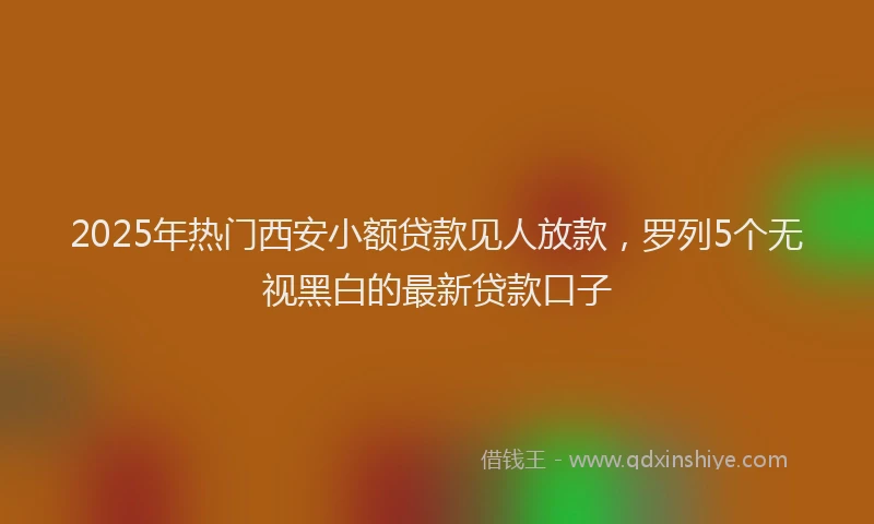 2025年热门西安小额贷款见人放款，罗列5个无视黑白的最新贷款口子