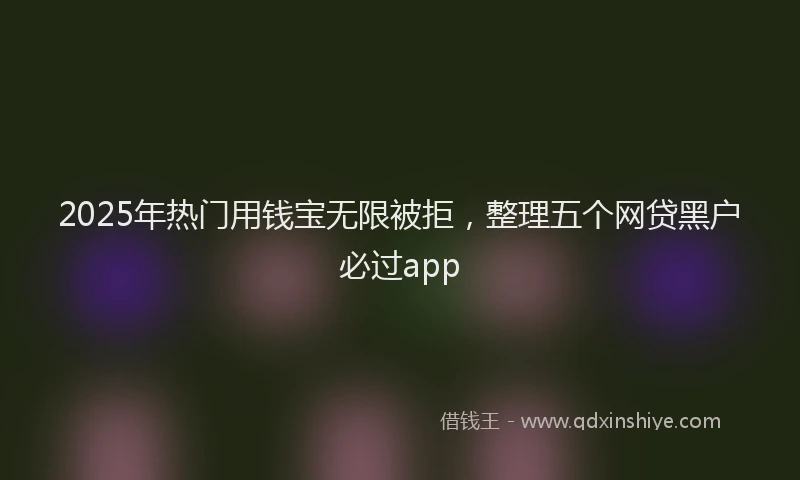 2025年热门用钱宝无限被拒，整理五个网贷黑户必过app
