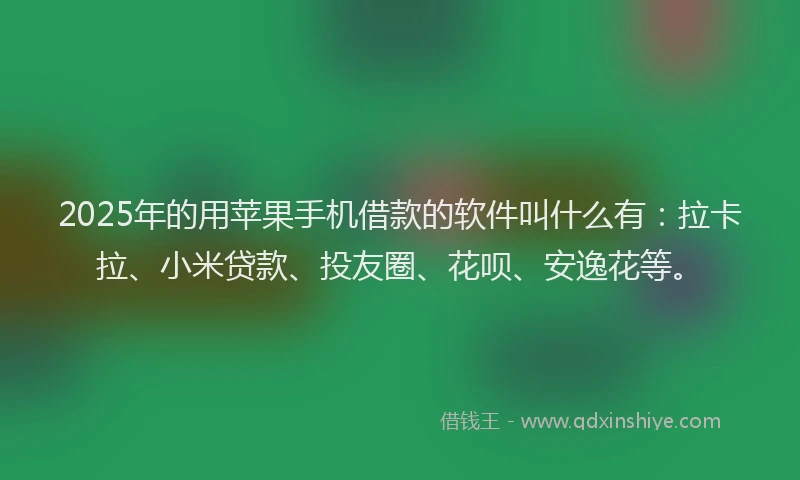 2025年的用苹果手机借款的软件叫什么有：拉卡拉、小米贷款、投友圈、花呗、安逸花等。