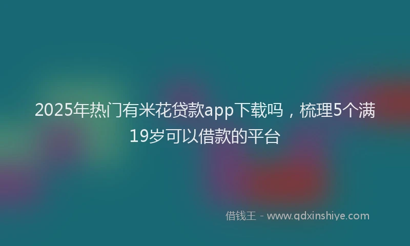 2025年热门有米花贷款app下载吗，梳理5个满19岁可以借款的平台