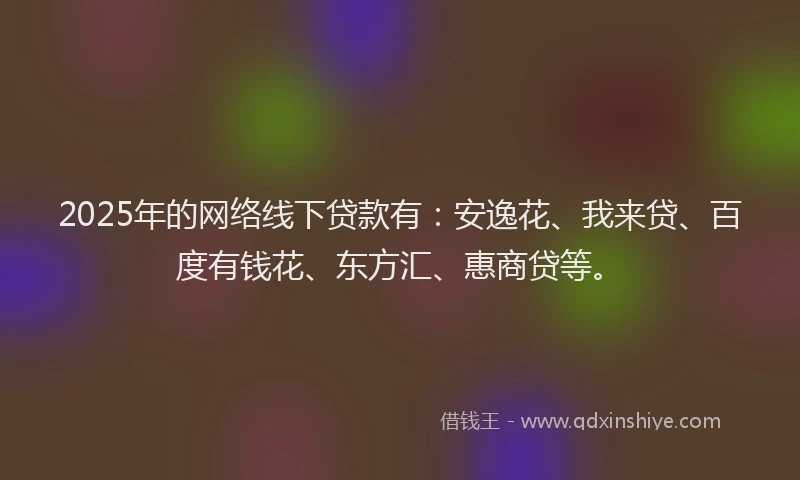 2025年的网络线下贷款有：安逸花、我来贷、百度有钱花、东方汇、惠商贷等。