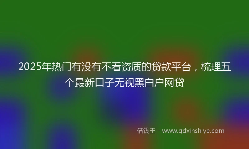2025年热门有没有不看资质的贷款平台，梳理五个最新口子无视黑白户网贷