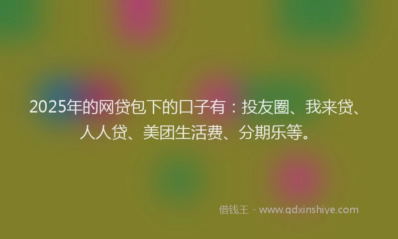 2025年的网贷包下的口子有：投友圈、我来贷、人人贷、美团生活费、分期乐等。